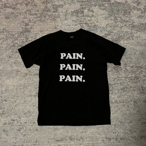 Classic Black Tee with Repeated Text Design